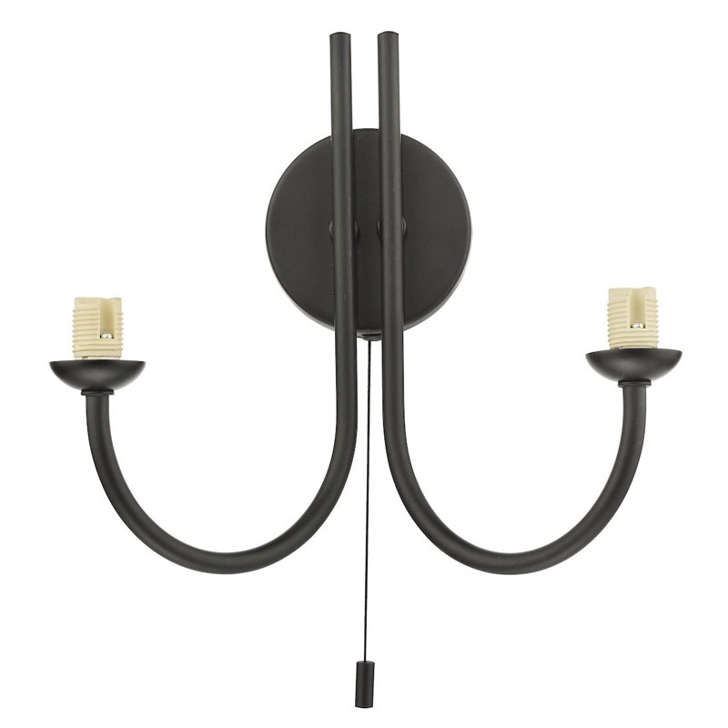 Jared Double Wall Light Satin Black Broughtons Lighting & Ironmongery
