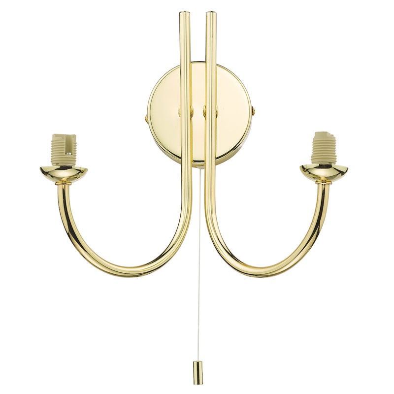 Jared Double Wall Light Polished Gold Broughtons Lighting & Ironmongery