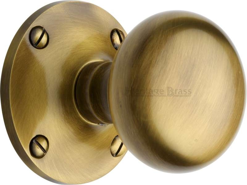 Heritage Kensington Mortice Knobs KEN980 Antique Brass Broughtons