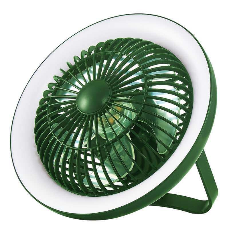 Turbo Desk Fan & LED Light Green Broughtons Lighting & Ironmongery