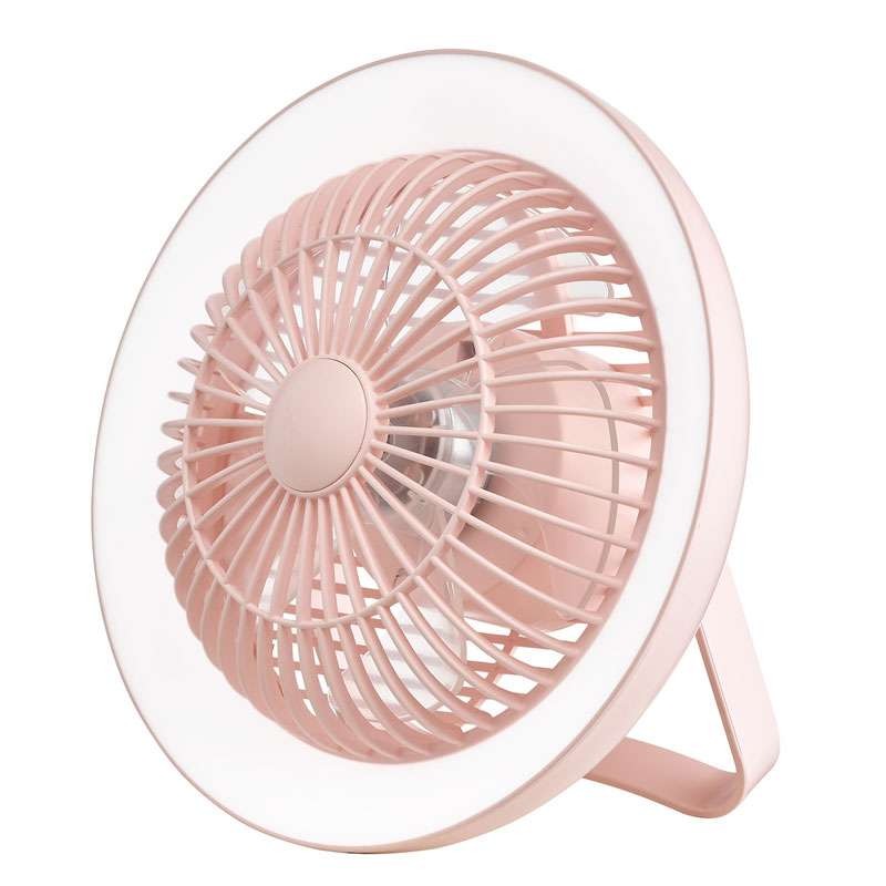 Turbo Desk Fan & LED Light Pink Broughtons Lighting & Ironmongery