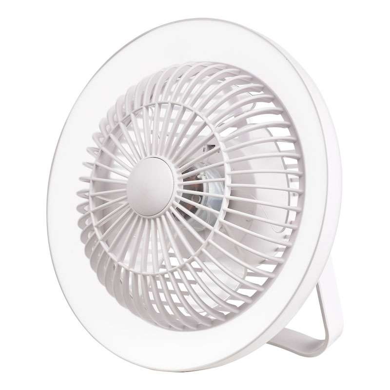 Turbo Desk Fan & LED Light White Broughtons Lighting & Ironmongery