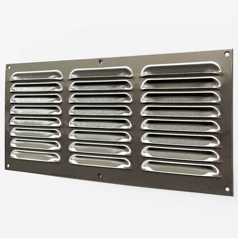 Louvre Air Vent 12" x 6" Satin Stainless Steel Broughtons Lighting