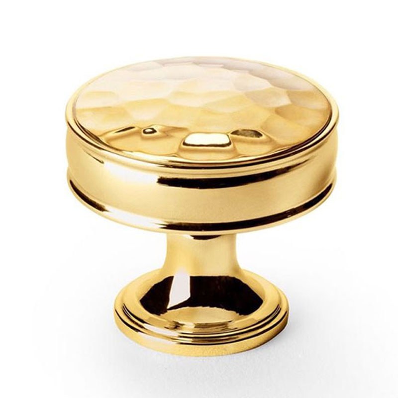 Lynd Hammered Cabinet Knob 38mm Polished Brass Unlacquered - Broughtons  Lighting & Ironmongery