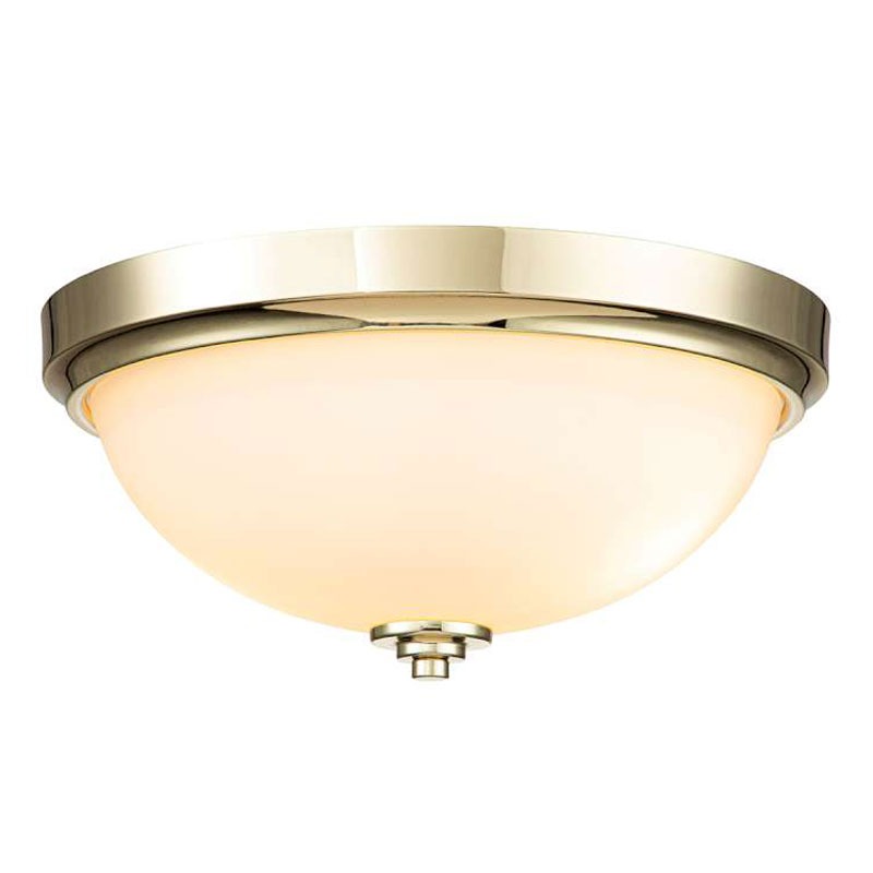 Feiss Malibu Bathroom Flush Ceiling Light Polished Brass - Broughtons ...