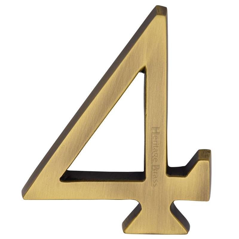 Heritage House Number 4 C1564 Antique Brass - Broughtons Lighting ...