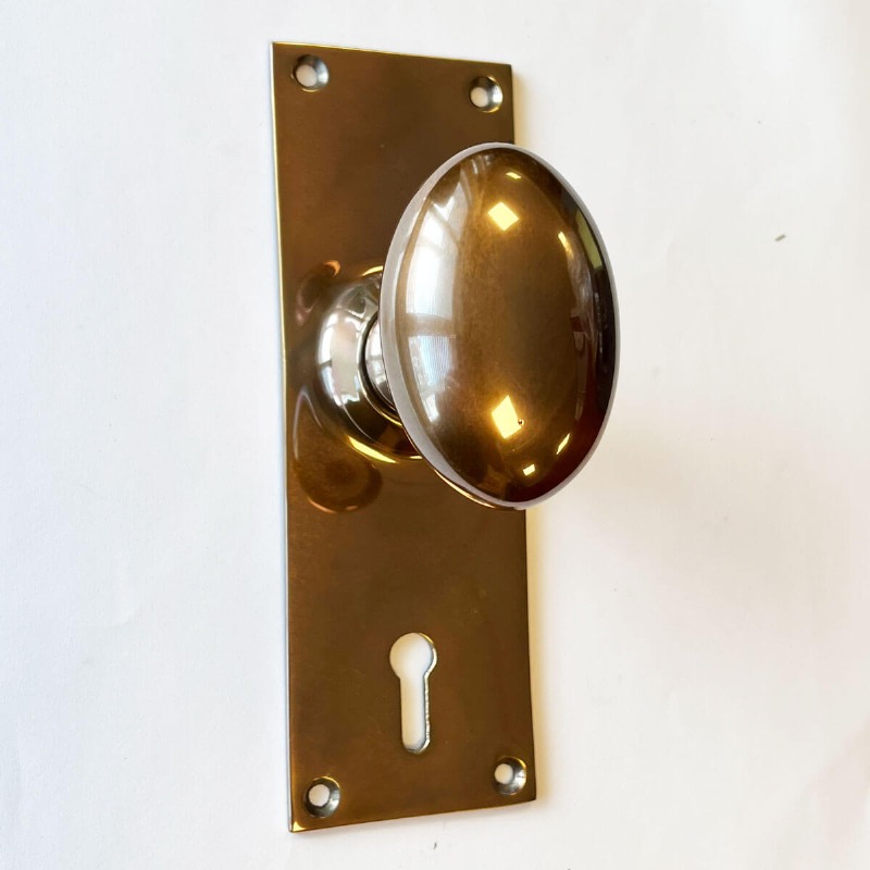 Aston Oval Mortice Knobs on Lock Plate - Real Bronze - Broughtons ...