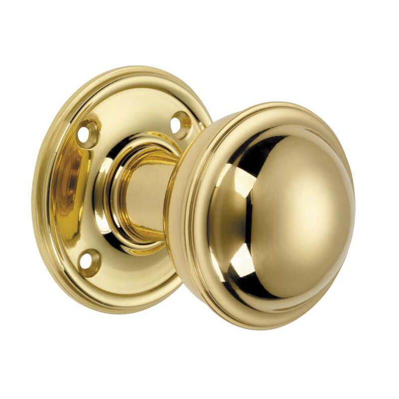 Plain Mortice Knobs Polished Brass Lacquered - Broughtons Lighting ...