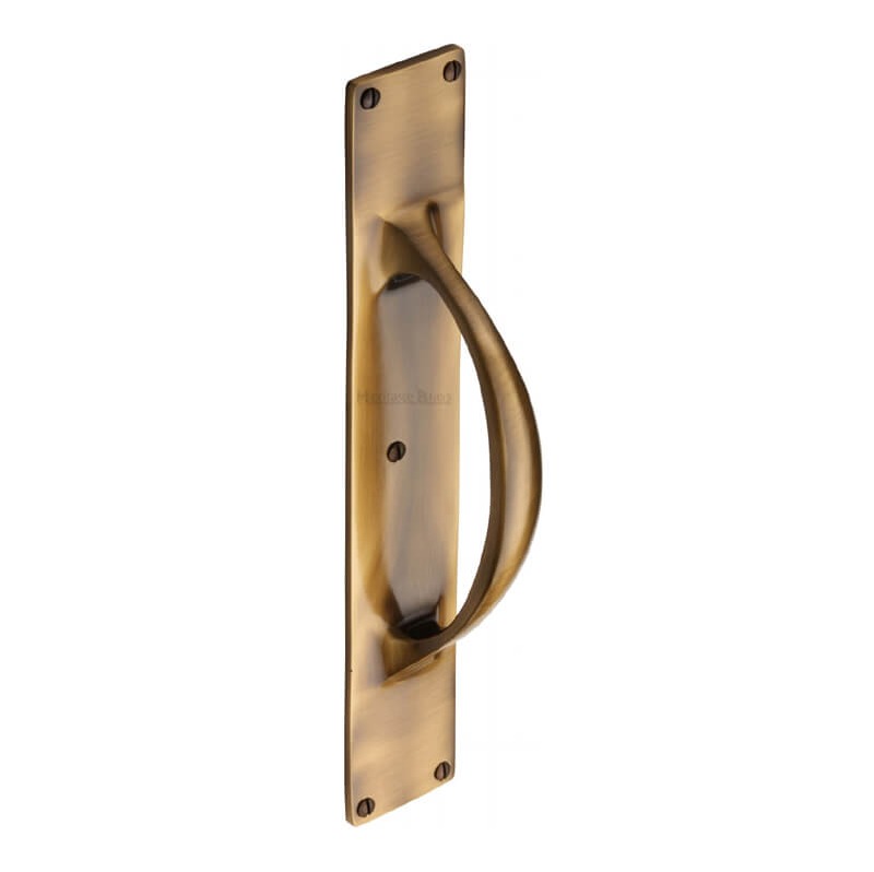 Heritage Pull Handle on Back Plate V1155 Antique Brass Broughtons