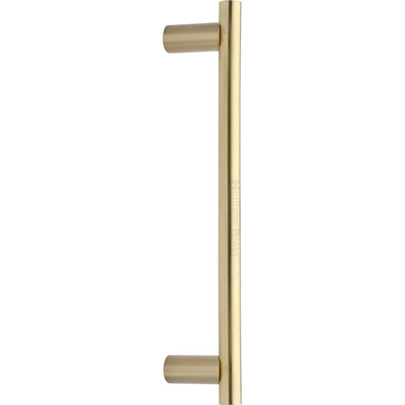 Heritage Round Bar Pull Handles V2059 336mm Satin Brass Broughtons