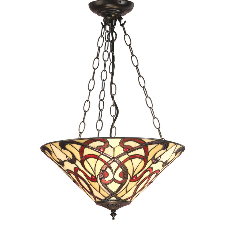 Interiors 1900 Ruban Tiffany Inverted Ceiling Pendant Light