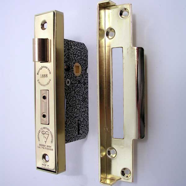 Broughtons Mortice Door Lock Rebate Kit Polished Brass Broughtons 