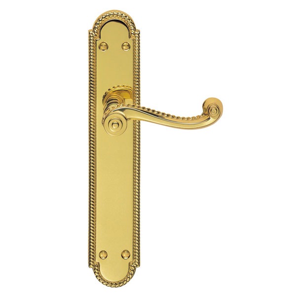 Shelborne Door Handles 10 Polished Brass Lacquered Broughtons Lighting And Ironmongery 4154