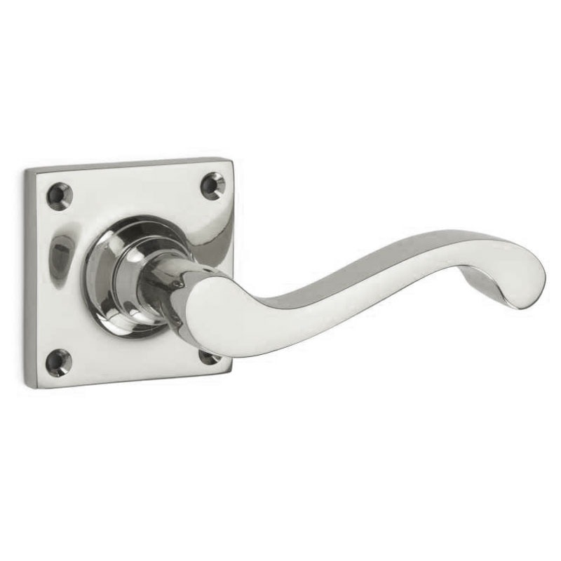 Croft Sheringham Door Handle Square Rose Polished Nickel Broughtons Lighting And Ironmongery 8383