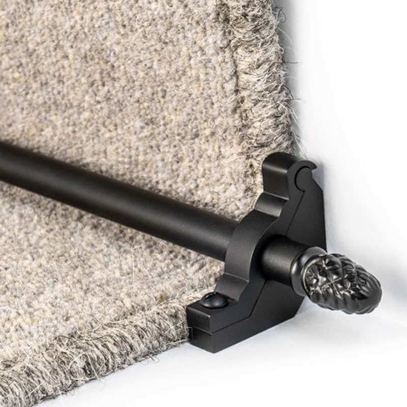 Stair Rods Set Sherwood Plain Stair Rod Set for Runner Carpets Black - Broughtons ...