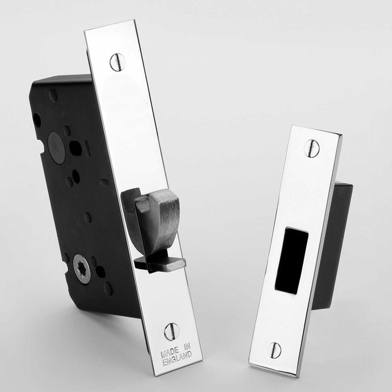 Aston Sliding Door Lock Polished Chrome Broughtons Lighting & Ironmongery