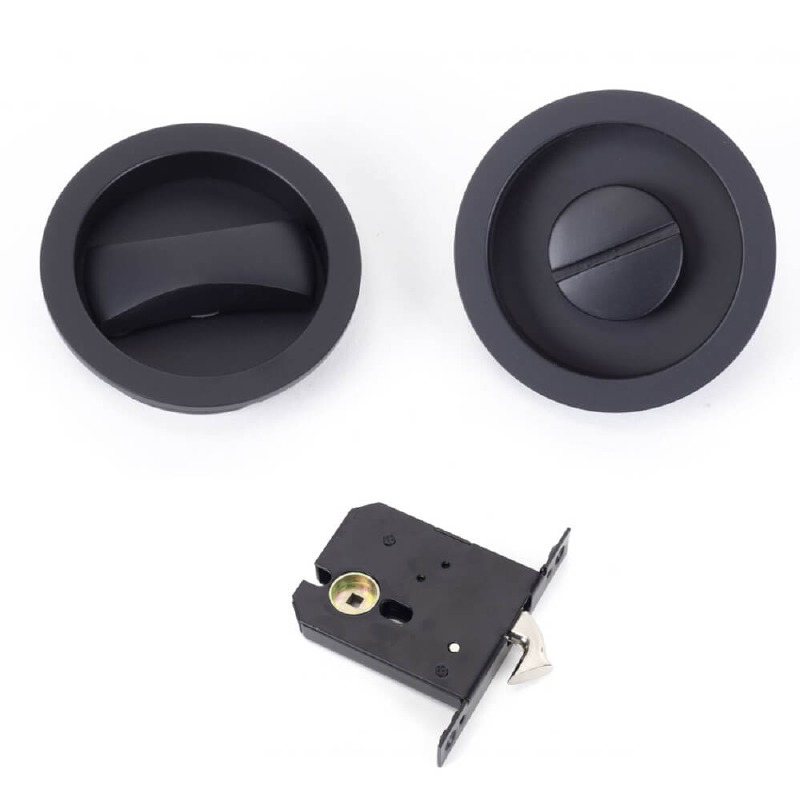 From The Anvil Sliding/Pocket Door Locking Kit Black Broughtons