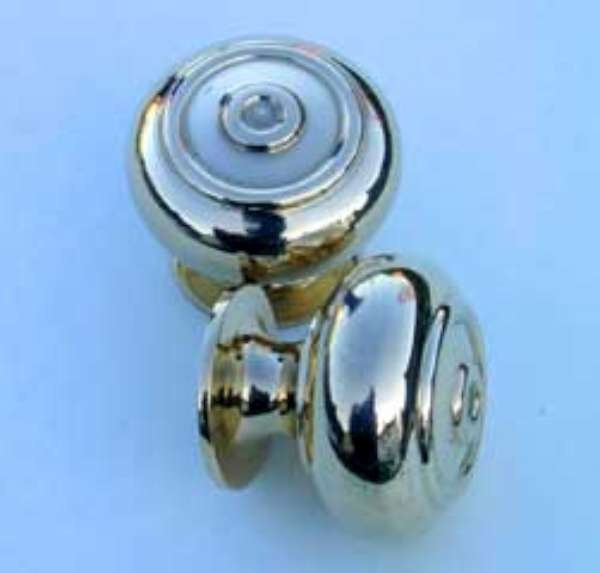 Small Ribbed Bun Knob Renovated Brass Broughtons Lighting And Ironmongery 6822