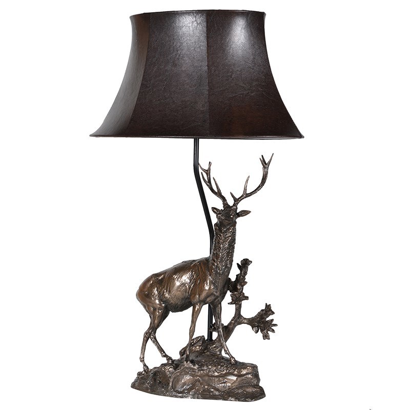 Deer Table Lamp & Shade PY209 - Broughtons Lighting & Ironmongery