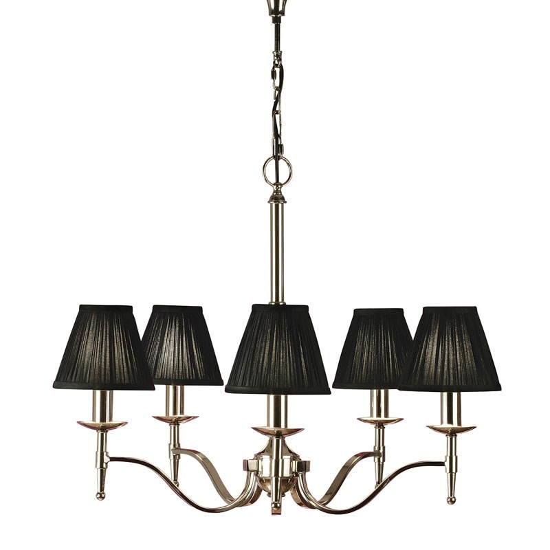 black 5 arm chandelier