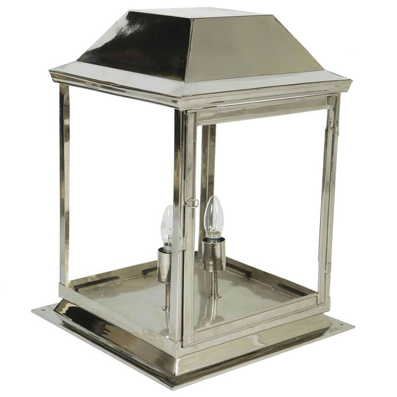 Strathmore Gate Post Lantern Medium Nickel Broughtons Lighting