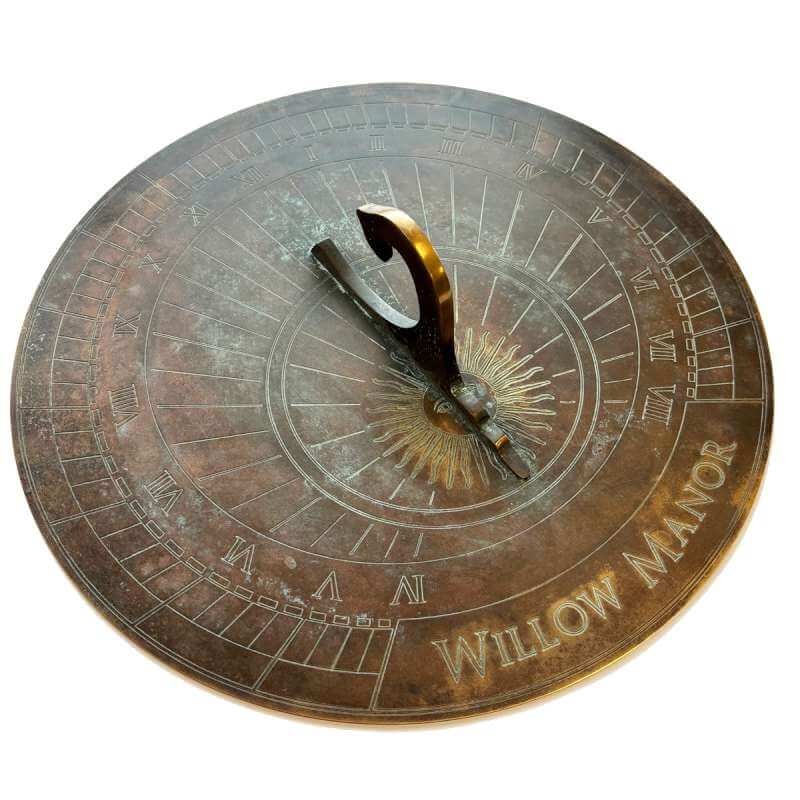 Sundial with Family/Property Name Bronze Verdi Broughtons Lighting & Ironmongery