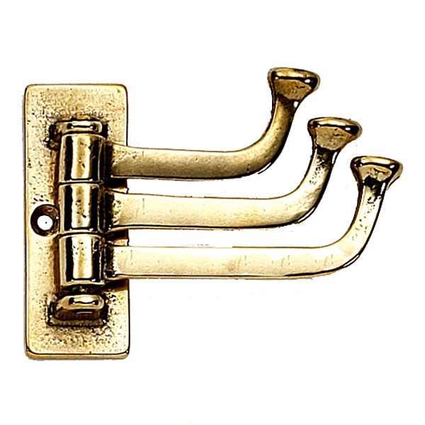 Triple Hook Brass - Broughtons Lighting & Ironmongery