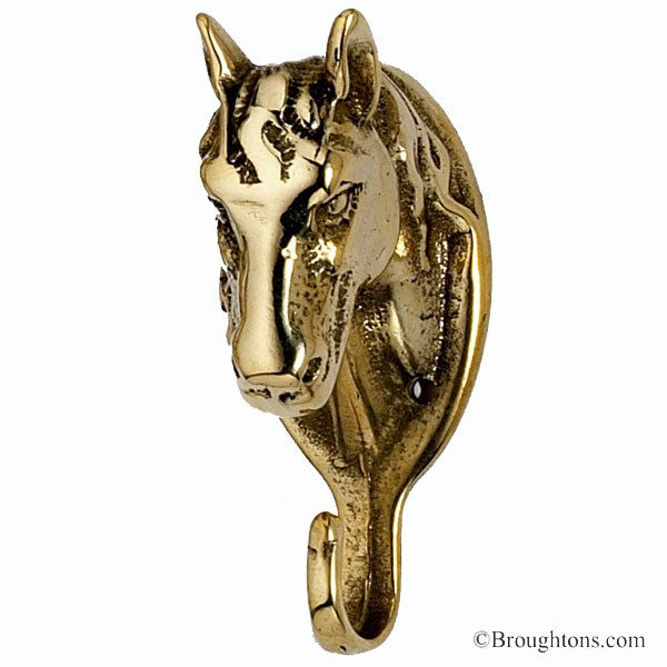 Horsehead Hook Antique Brass - Broughtons Lighting & Ironmongery