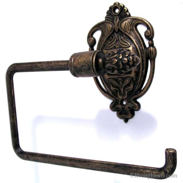 Milano Elizabeth Toilet Roll Holder - Wall Mounted, Brushed Brass Finish, Traditional Bathroom Accessory