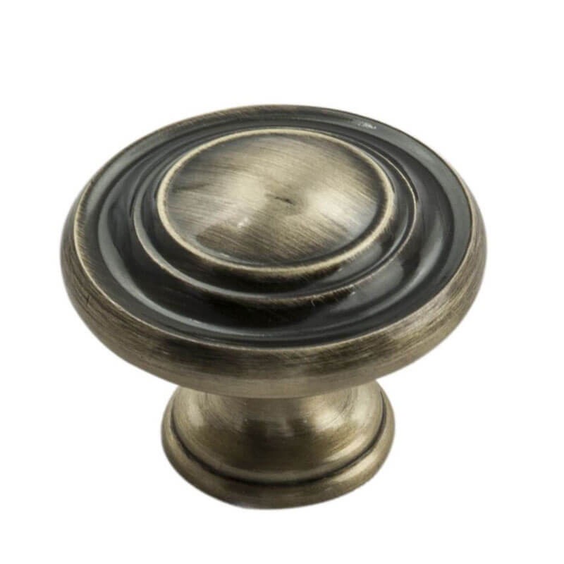 Traditional Pattern Cupboard Knob Antique Burnished Brass Broughtons Lighting And Ironmongery 0277