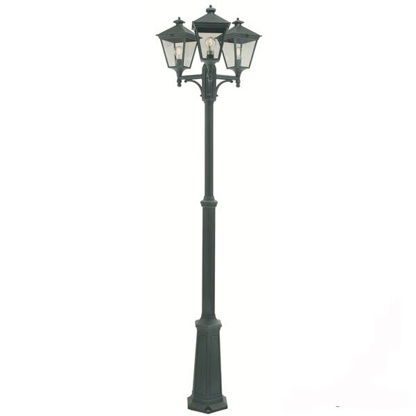 Elstead Turin Triple Light Lamp Post Verdigris - Broughtons Lighting ...