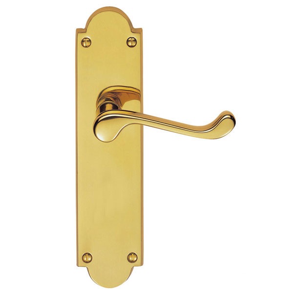 Victorian Door Handles 8 Polished Brass Lacquered Broughtons Lighting And Ironmongery 5131