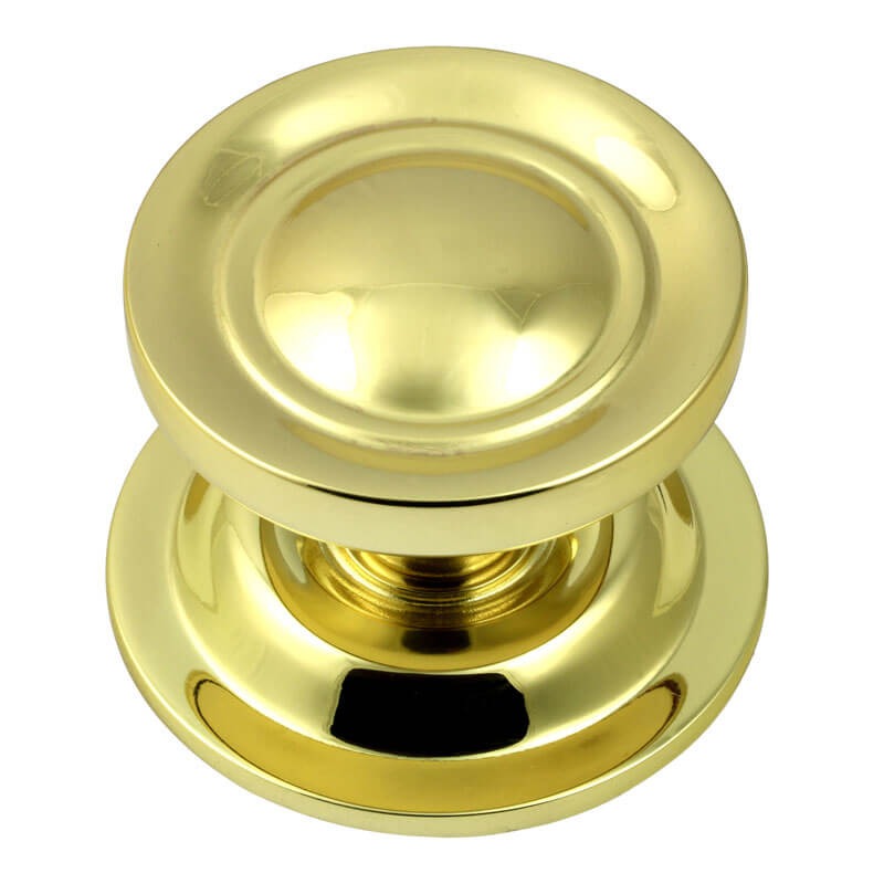 Victorian Concave Centre Door Knob Polished Brass Lacquered Broughtons Lighting And Ironmongery 6302