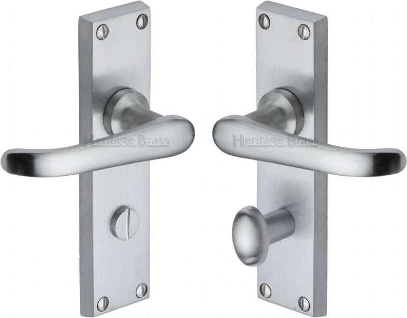 Heritage Windsor Bathroom Door Handles V730 Satin Chrome