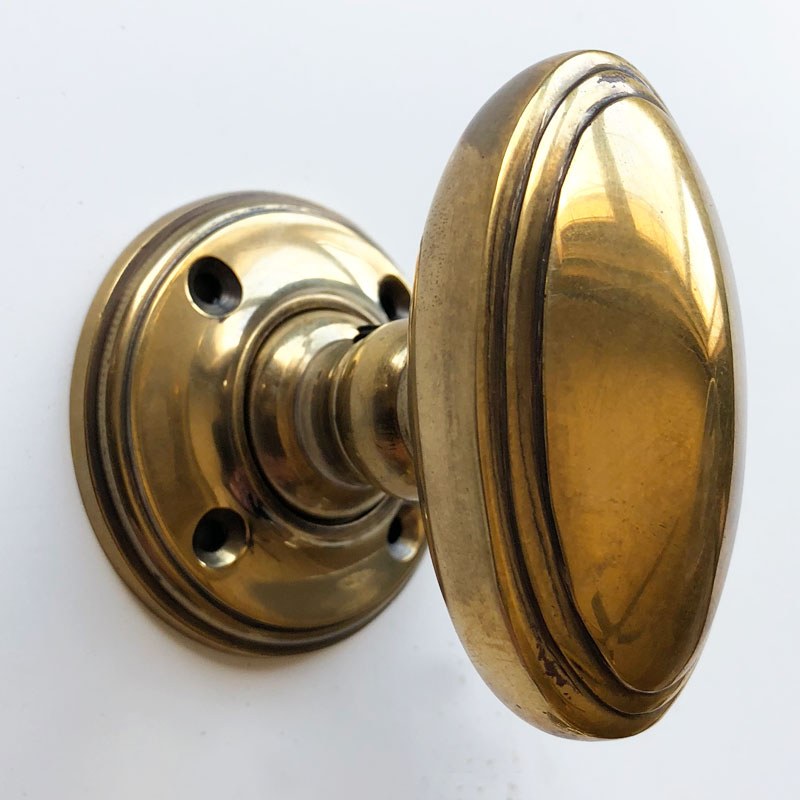 Plain Bun Mortice or Rim Door Knobs 45mm Antique Satin Brass