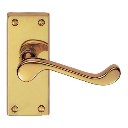 Victorian Scroll Door Handles Polished Brass Lacquered - Broughtons ...