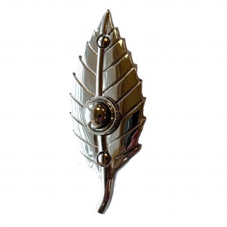 Leaf Bell Push Polished Nickel