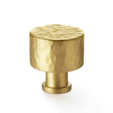 Hammered Leila Cupboard Knob 30mm Satin Brass