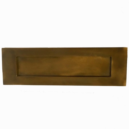 Aston Letter Plate 305mm Antique Brass Unlacquered