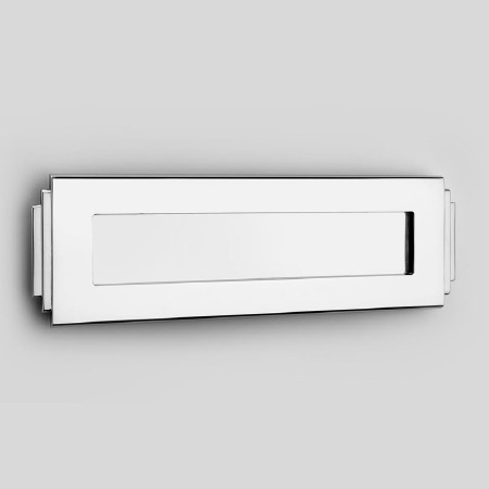 Aston Round Edge Stepped Letter Plate 330mm Polished Chrome