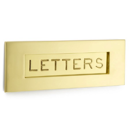 Croft Letter Plate 6355 305mm Polished Brass Unlacquered