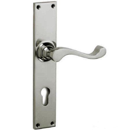 Lincoln Multi-Point Door Lock Handles Polished Nickel