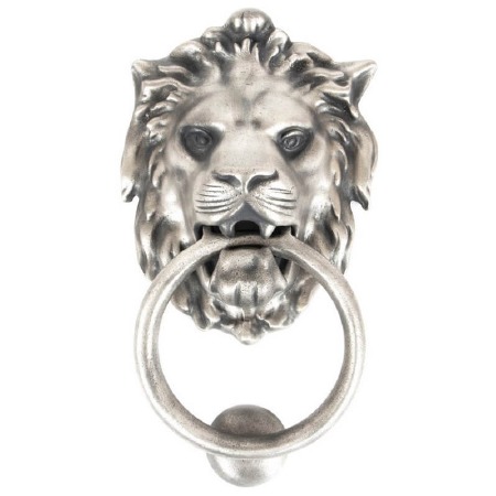 From The Anvil Lion Head Door Knocker Antique Pewter