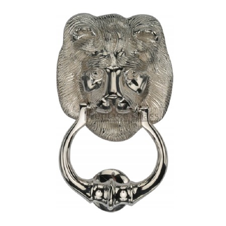 Heritage K1210 Lion Head Door Knocker Polished Nickel