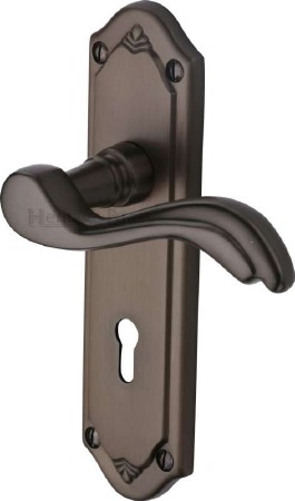Heritage Lisboa Door Lock Handles MM991 Matt Bronze