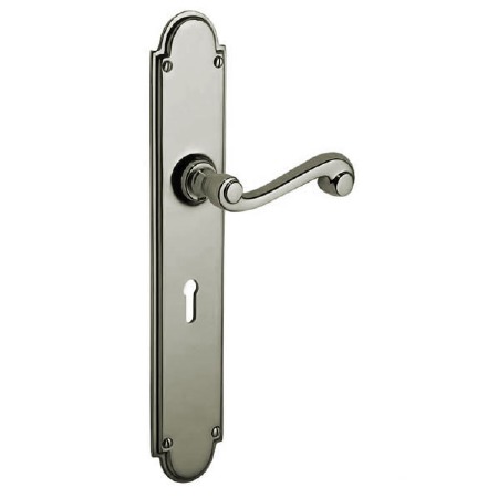 Victorian Constable 609/2 Door Lock Handles Polished Nickel