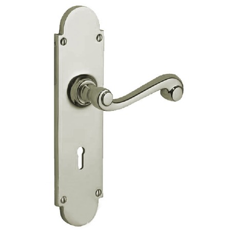 Brassart Constable 619 Lock Handles Polished Nickel