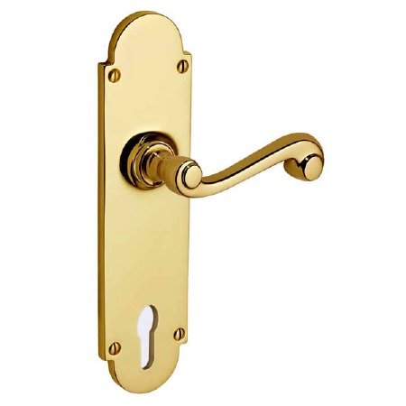 Victorian Constable 619PY Lock Handles Polished Brass Lacquered