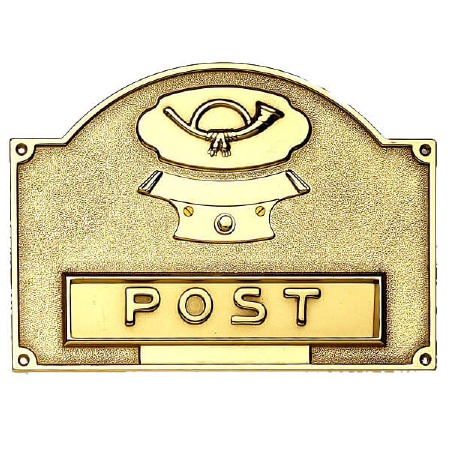 Letter Plate with Bell Push Polished Brass