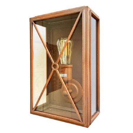 Mayfair Wall Lamp Wide Corten Steel